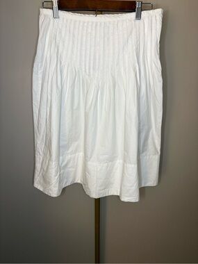 Free People Peyton White A-Line Pintuck Skirt
